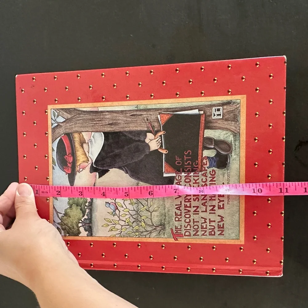 Vtg Mary Engelbreit Sketchbook Red Hardcover Grid Journal 90's Stationery Whimsy